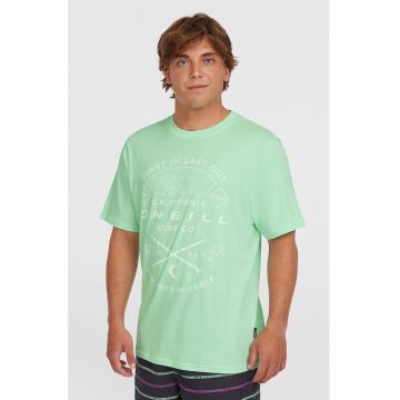 Tricou cu imprimeu si decolteu la baza gatului