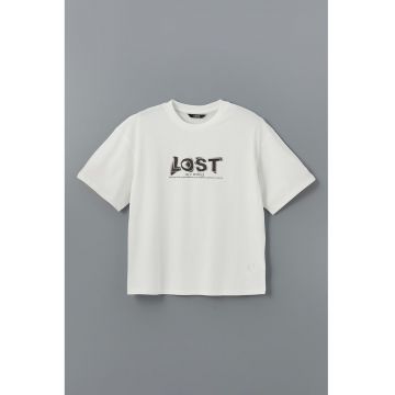 Tricou cu text pe partea din fata