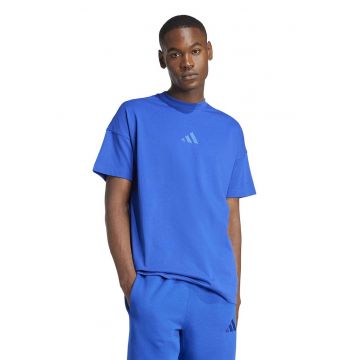 Tricou de bumbac cu decolteu la baza gatului