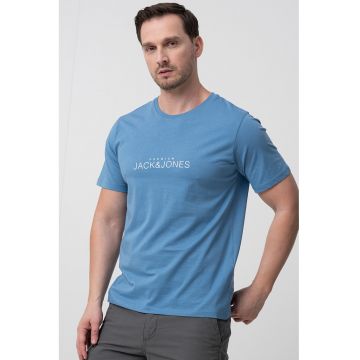 Tricou de bumbac cu decolteu la baza gatului