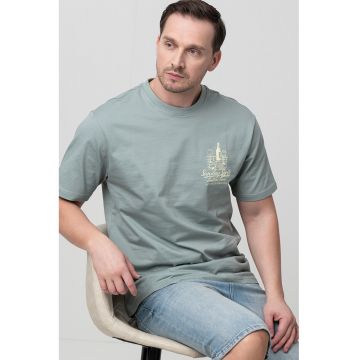 Tricou de bumbac organic cu imprimeu pe piept