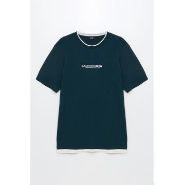 Tricou din bumbac cu design text
