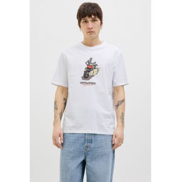 Tricou din bumbac cu imprimeu cu craniu