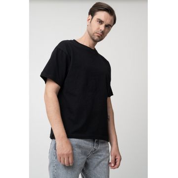 Tricou din bumbac cu imprimeu supradimensionat pe partea din spate