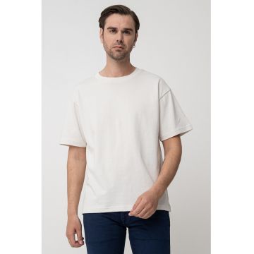 Tricou din bumbac cu imprimeu supradimensionat pe partea din spate