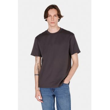 Tricou lejer din amestec de bumbac cu decolteu la baza gatului