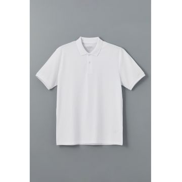 Tricou polo din bumbac pique - Alb