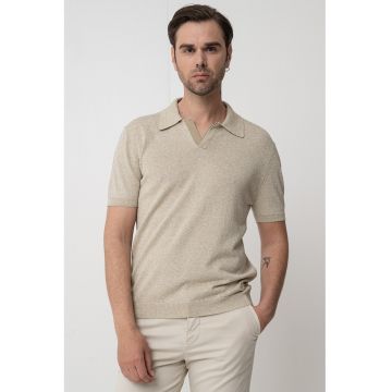 Tricou polo slim fit din amestec de bumbac