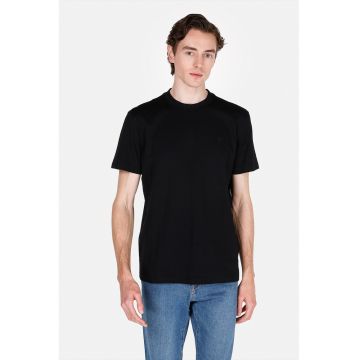 Tricou regular fit din bumbac cu decolteu la baza gatului