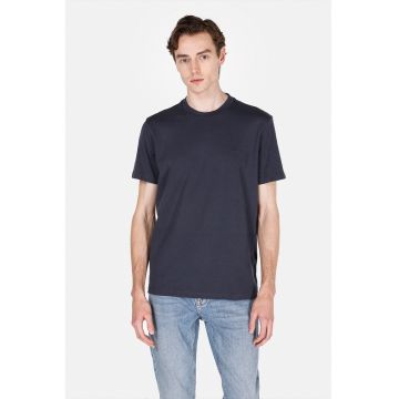Tricou regular fit din bumbac cu decolteu la baza gatului