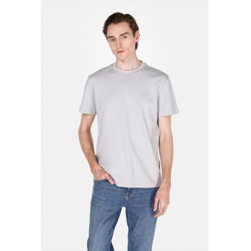 Tricou regular fit din bumbac cu decolteu la baza gatului