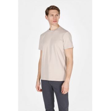 Tricou regular fit din bumbac cu decolteu la baza gatului
