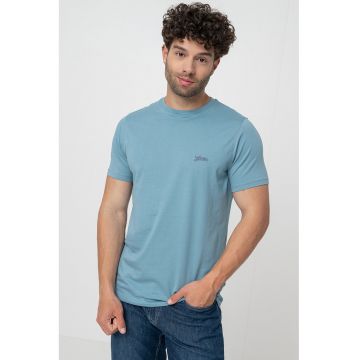 Tricou slim fit cu decolteu la baza gatului