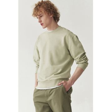 Bluza de trening cu decolteu la baza gatului si mansete elastice