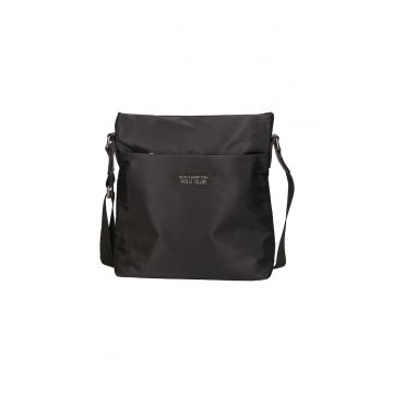 Geanta crossbody cu logo discret - Negru