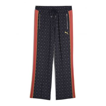 Pantaloni relaxed fit cu logo si buzunare cu fermoar