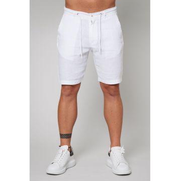 Pantaloni scurti de in cu snur in talie