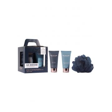 Set Cadou Relax & Refresh - GC Homme Fine Grooming - Gel de Dus - Sampon pentru Par si Barba - Burete Exfoliant Corp -  3 articole