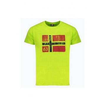 Tricou barbati cu decolteu la baza gatului si imprimeu cu logo