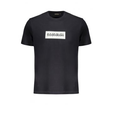 Tricou barbati - cu imprimeu cu text - Regular Fit - Napapijri - Negru