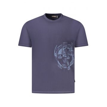Tricou barbati - cu imprimeu grafic - Regular Fit -  Bleumarin -