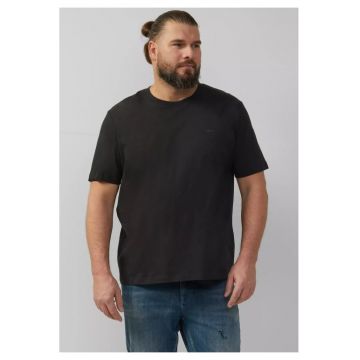 Tricou cu maneca scurta si decolteu la baza gatului - barbati big sizes - Negru