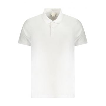 Tricou polo barbati - cu imprimeu uni - Regular fit - Alb