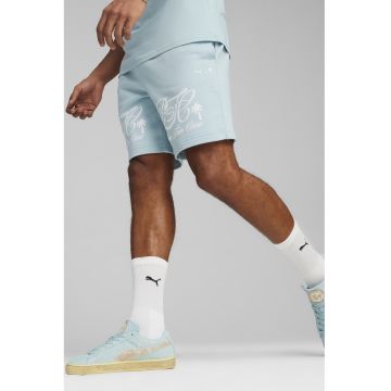 Pantaloni scurti cu imprimeu si snur de ajustare in talie