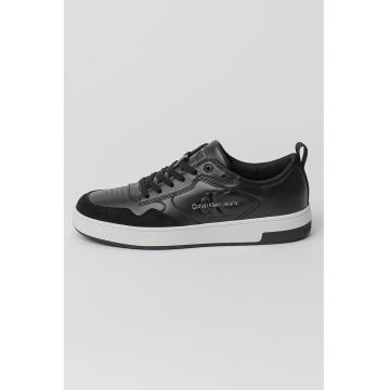 Pantofi sport de piele cu garnituri de piele intoarsa