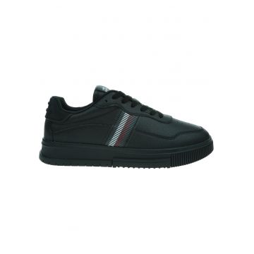 Pantofi Supercup Stripes Tumbled -  Piele naturala - Negru