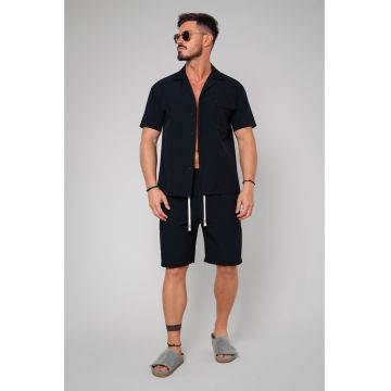 Set Camasa si pantalon scurt Black Negru