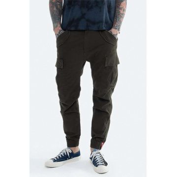 Alpha Industries pantaloni Spodnie Alpha Industries Alman Pant 188201 413 barbati, culoarea verde, cu fason cargo