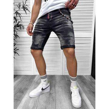 Blugi barbati scurti conici negri 5723