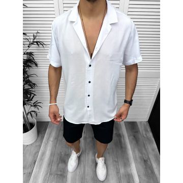 Camasa barbati de vara  maneca scurta  alba 13098