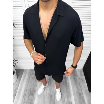 Camasa barbati de vara  maneca scurta  neagra 13099