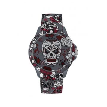 Ceas barbatesc  PEWUM2119560 - analog - carcasa rasina - bratara silicon - gri - 40mm