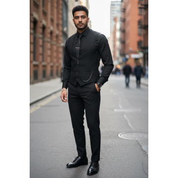 Compleu barbati negru Vesta + Pantaloni 13190