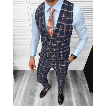Compleu barbati Vesta + Pantaloni 13153 + Lant si cravata cadou