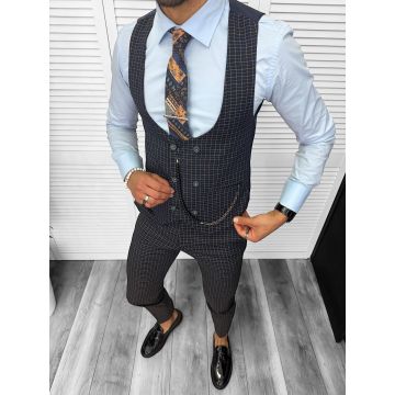 Compleu barbati Vesta + Pantaloni 13154 + Lant si cravata cadou
