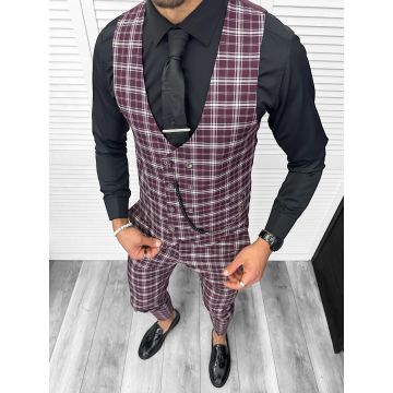 Compleu barbati  Vesta + Pantaloni  Lant si cravata cadou  B4008  Z6-2