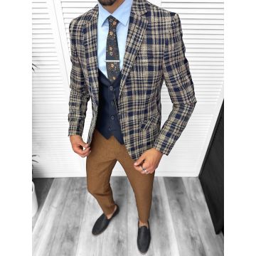 Costum barbati  slim fit sacou  pantaloni  vesta  cravata  batista  13200