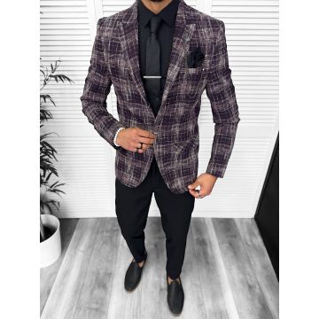 Costum barbati  slim fit sacou  pantaloni  vesta  cravata  batista 13201