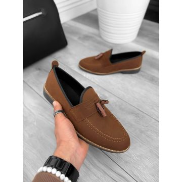 Mocasini barbati maro  tapla subtire  piele eco  comozi DEF780   T53-1