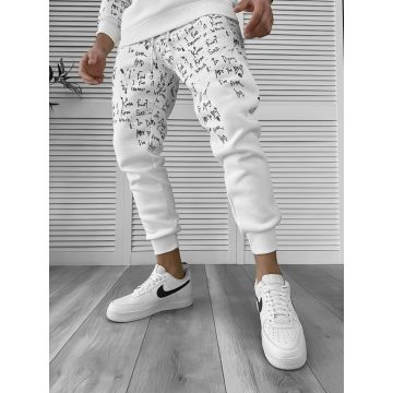 Pantaloni de trening barbati albi cu mic defect  DEF775  D2-5.3
