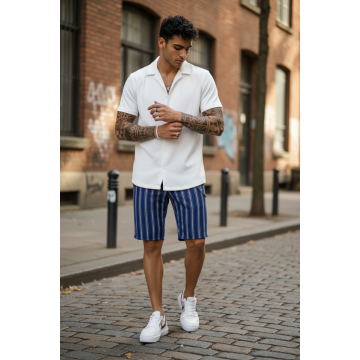 Pantaloni scurti casual cu dungi 13147  O2-6.3