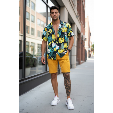 Pantaloni scurti casual  mustar 13058 D2-1.2