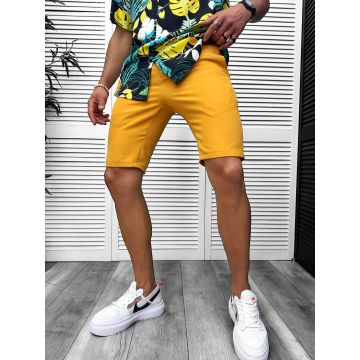 Pantaloni scurti casual  mustar 13059