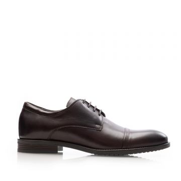 Pantofi casual bărbați din piele naturală Leofex - 665 Mogano Box