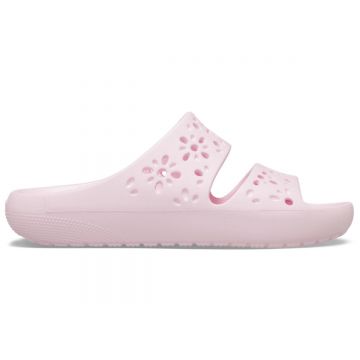 Papuci Crocs Classic Floral Cut-Out Sandal Roz - Pink Milk