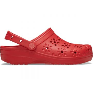 Saboti Crocs Classic Floral Cut-Out Clog Rosu - Cherry Red